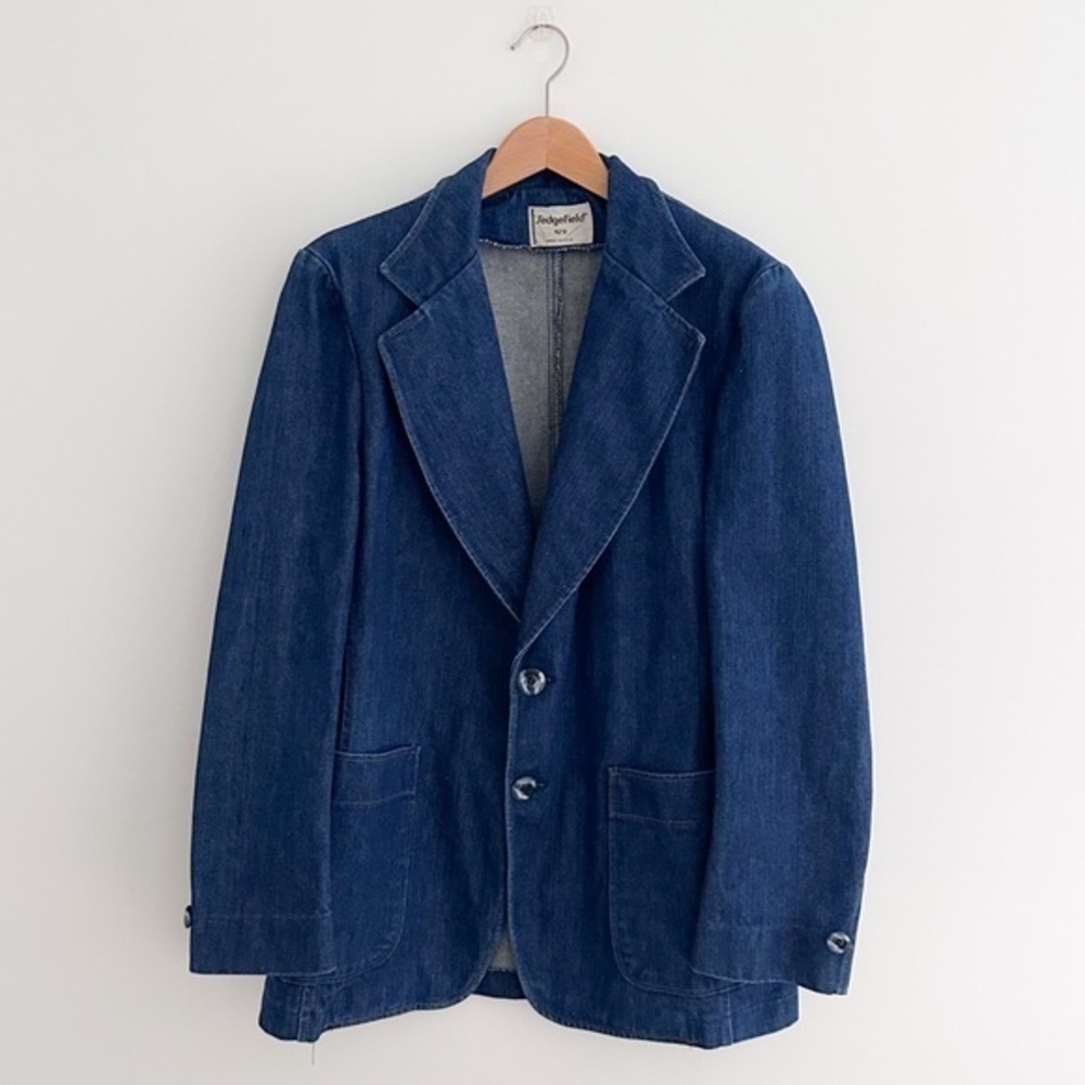 Vintage Sedgefield Denim Blazer Made in the USA Structured Denim Women's Size L